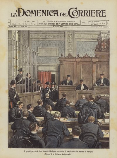 Velké procesy, lex poručík Modugno obviněný z vraždy na porotě v Perugii od Achille Beltrame