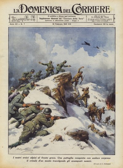 Naši hrdinní alpští vojáci na řecké frontě od Achille Beltrame