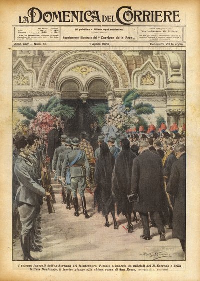 Slavnostní pohřeb x-suveréna Černé Hory od Achille Beltrame