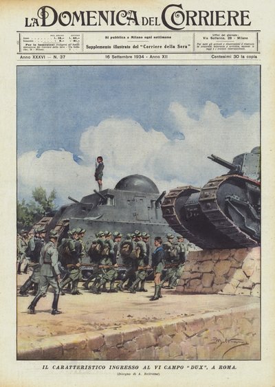 Charakteristický vchod do VI Campo Dux v Římě od Achille Beltrame