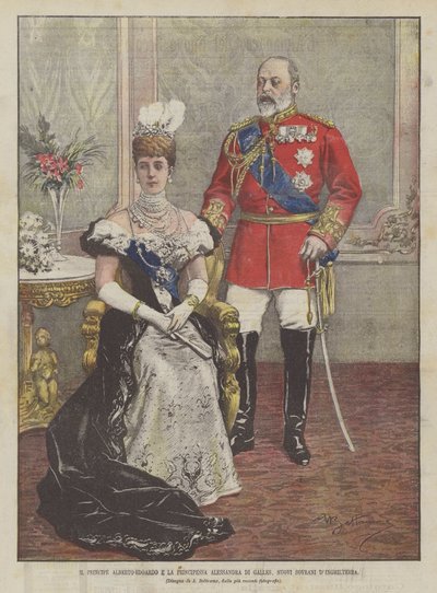 Princ Albert Edward a princezna Alexandra z Walesu, noví panovníci Anglie od Achille Beltrame