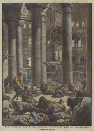 Cholera v Konstantinopoli, Santa Sofia snížena na nemocnici bojovat s Bulhary, pokud? od Achille Beltrame