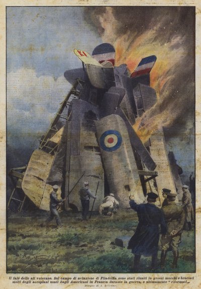 Požár veteránských křídel od Achille Beltrame