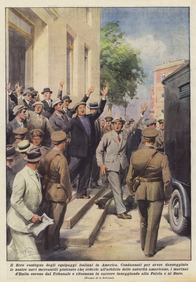 Hrdé chování italských posádek v Americe od Achille Beltrame