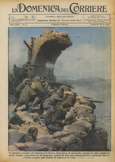 Zářivé hrdinství obránců Teruelu od Achille Beltrame