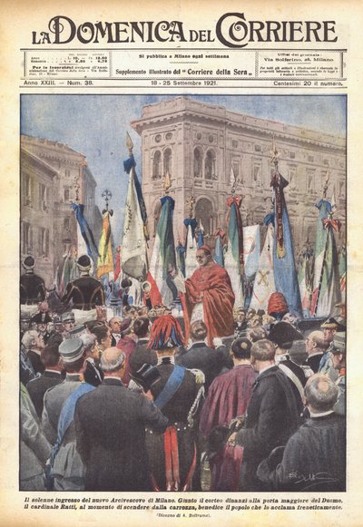 Slavnostní vstup nového milánského arcibiskupa od Achille Beltrame