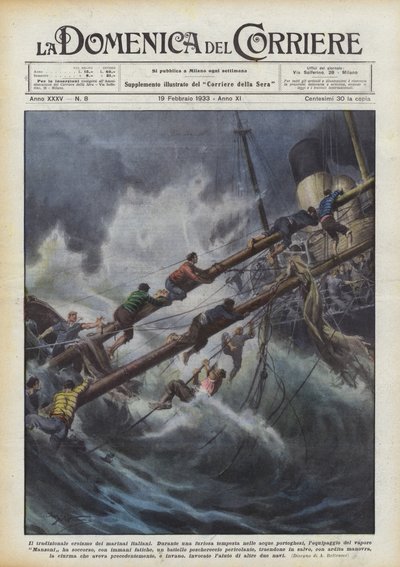 Tradiční hrdinství italských námořníků od Achille Beltrame