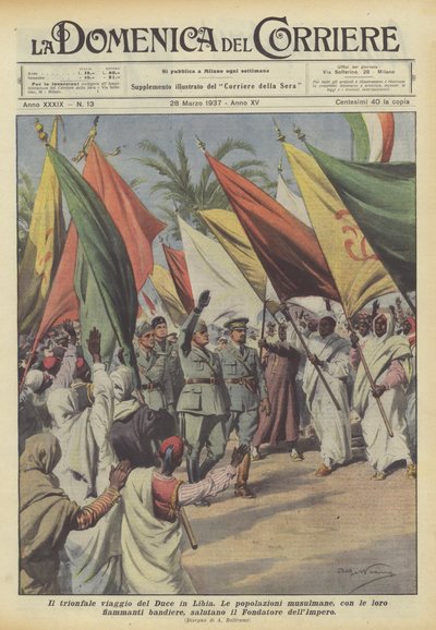 Duceho triumfální cesta do Libye od Achille Beltrame
