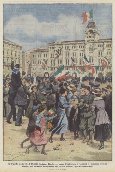 Nepokoje v ulicích italského Terstu od Achille Beltrame