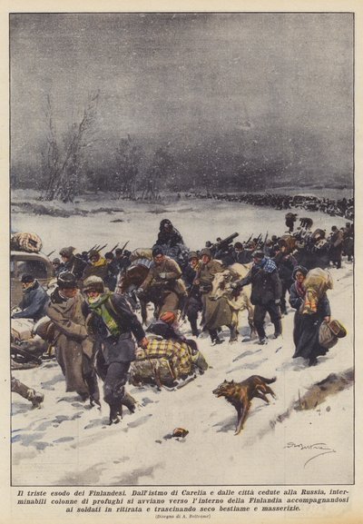Smutný exodus Finů od Achille Beltrame
