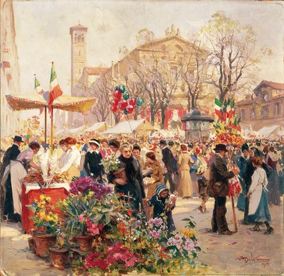 Itálie, Milán, Květinová výstava na Piazza Sant