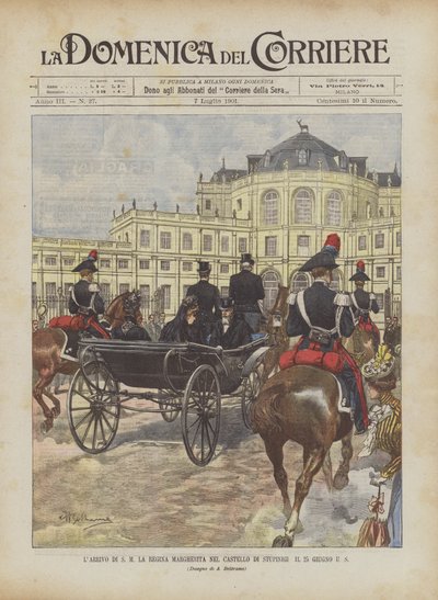 Příjezd HM královny Margherity na hrad Stupinigi dne 25. června USA od Achille Beltrame