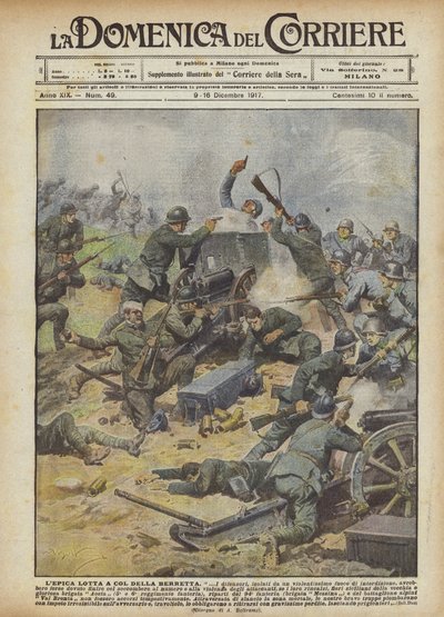 Epická bitva u Col Della Berretta od Achille Beltrame