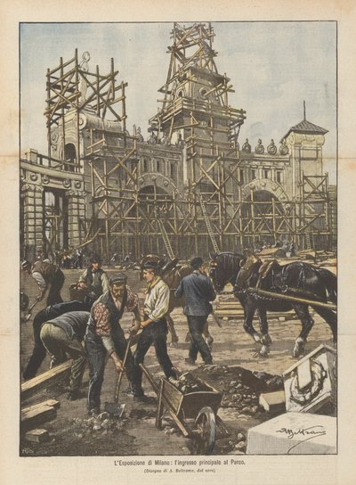 Milánská výstava, hlavní vchod do parku od Achille Beltrame