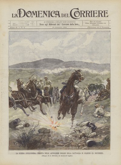 Anglo-búrská válka, ztráta britského dělostřelectva v bitvě u Colenso (14. prosince) od Achille Beltrame