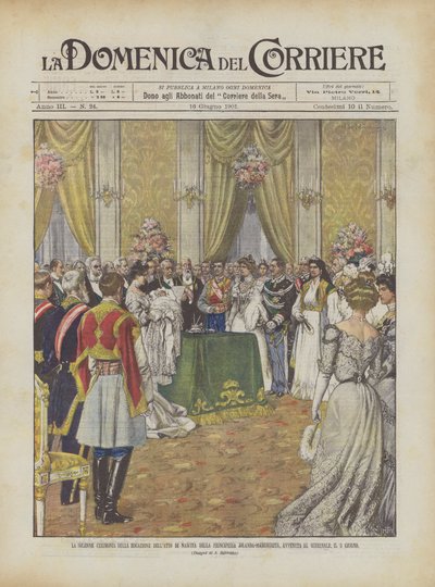 Slavnostní ceremoniál předání rodného listu princezny Jolandy-Margherity? od Achille Beltrame