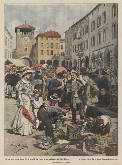 Charakteristický veletrh zpěvného ptactva a vábniček by se konal od Achille Beltrame
