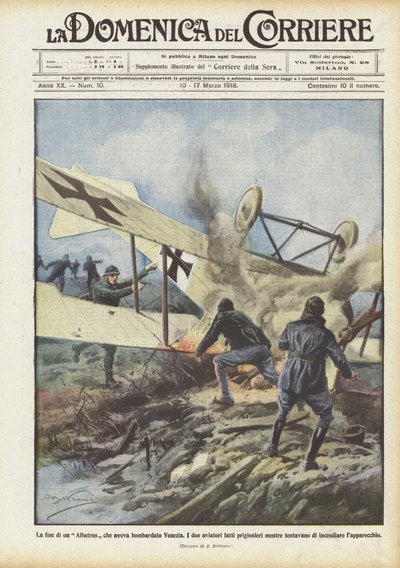 Konec Albatrosu, který bombardoval Benátky od Achille Beltrame