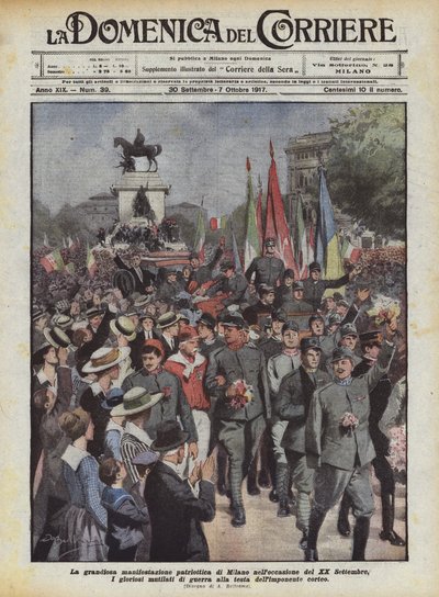 Grandiózní vlastenecká demonstrace v Miláně u příležitosti 20. září od Achille Beltrame