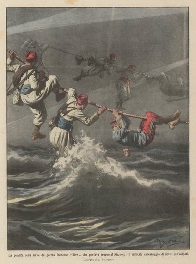 Ztráta francouzské válečné lodi Nive přepravující jednotky do Maroka? od Achille Beltrame