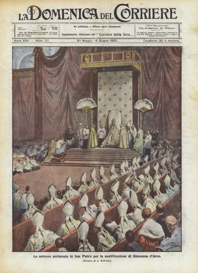 Slavnostní ceremoniál v San Pietro na posvěcení Johanky z Arku od Achille Beltrame
