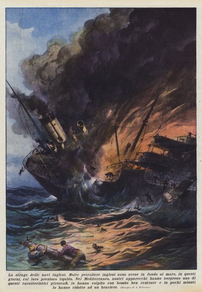 Masakr britských lodí od Achille Beltrame
