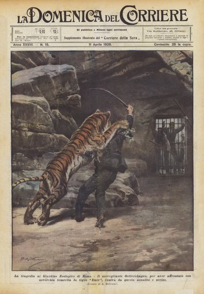 Tragédie v římské zoologické zahradě od Achille Beltrame