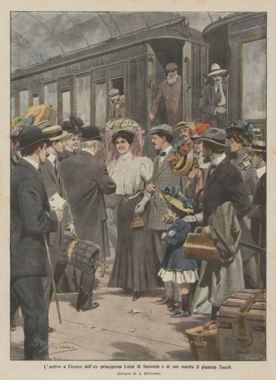 Příjezd bývalé saské kněžny Luisy a jejího manžela, klavíristy Toselliho, do Florencie od Achille Beltrame