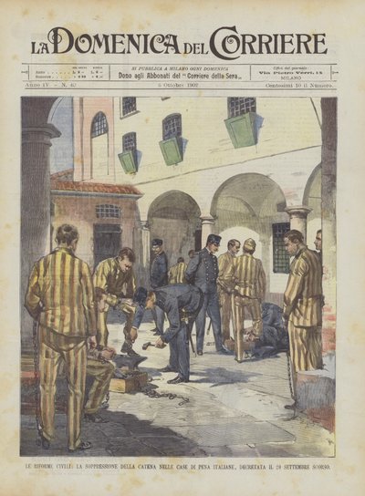 Občanské reformy, potlačení řetězce v italských ústavech pro výkon trestu, vyhlášené 20. září minulého od Achille Beltrame