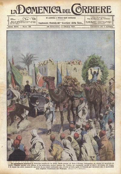 Triumfální přivítání korunního prince v Libyi od Achille Beltrame