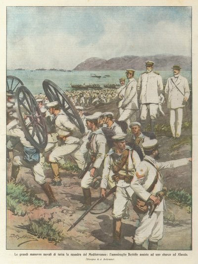 Skvělé námořní manévry celého středomořského týmu, admirál Bettolo se jednoho účastní? od Achille Beltrame