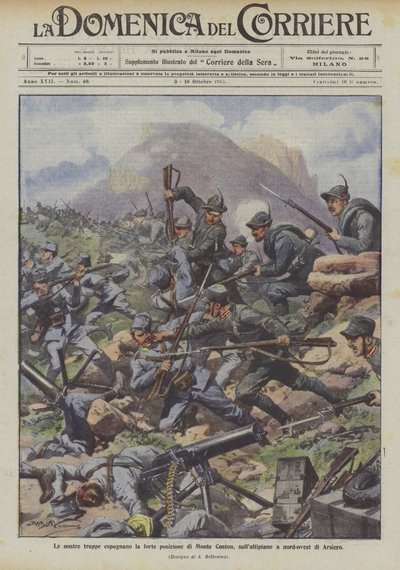 Naše jednotky dobývají silnou pozici Monte Coston na náhorní plošině severozápadně od Arsiero od Achille Beltrame