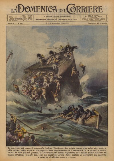 Tragédie na moři od Achille Beltrame