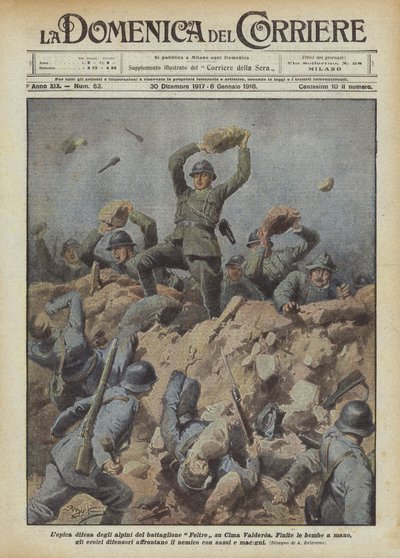 Lepická obrana Alpini praporu Feltre na Cima Valderoa od Achille Beltrame