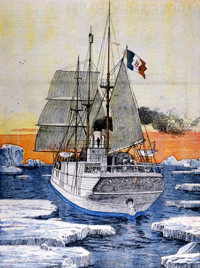 Polární výprava Ludvíka Savojského, vévody z Abruzzu: loď Stella Polare v ledu. Ilustrace z fotografie. La Domenica del Corriere. 1899. od Achille Beltrame