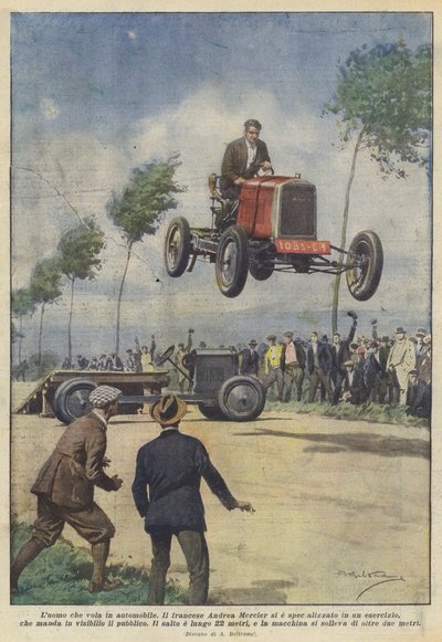 Muž létající v autě od Achille Beltrame