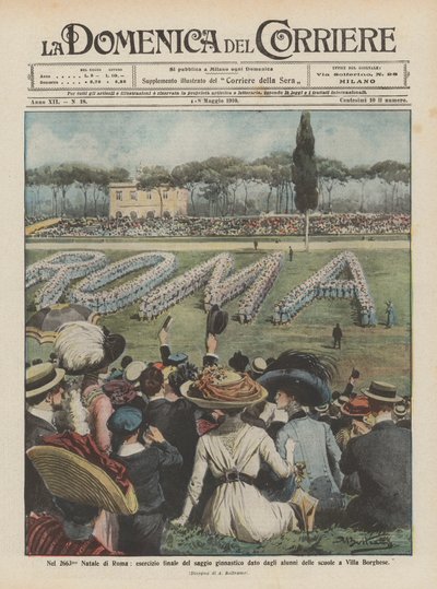 O Vánocích 2663 měsíců v Římě bylo závěrečné cvičení gymnastické eseje žáků škol ve Villa Borghese od Achille Beltrame