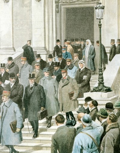 Delegáti mírové konference opouštějí Quai D
