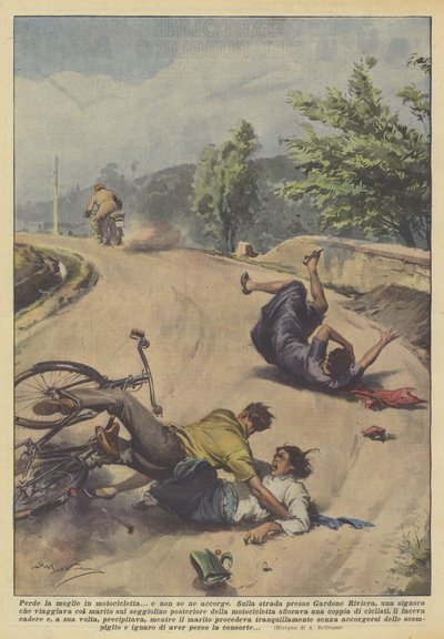 Ztratí manželku na motorce a neuvědomí si to. od Achille Beltrame