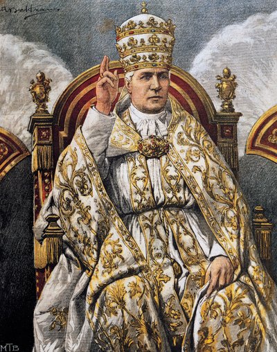 Portrét papeže Pia X. (Giuseppe Melchiorre Sarto, Riese od Achille Beltrame