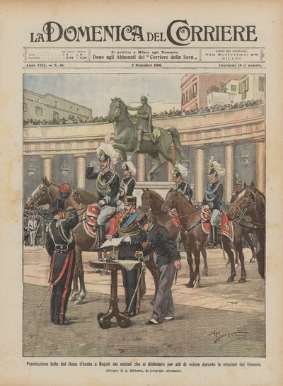 Vévoda z Aosty uděloval v Neapoli cenu vojákům, kteří se vyznamenali statečnými činy ? od Achille Beltrame