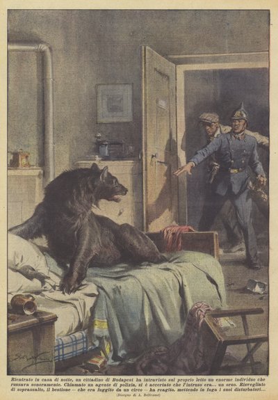 Při nočním návratu domů spatřil občan Budapešti obrovský ? od Achille Beltrame