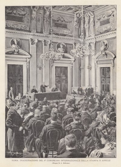 Řím, inaugurace 6. mezinárodního tiskového kongresu (5. dubna) od Achille Beltrame