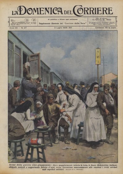 Scény z čínsko-japonské války od Achille Beltrame