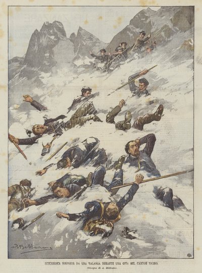 Školáci překvapeni lavinou během výletu v kantonu Ticino od Achille Beltrame