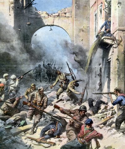 Španělská občanská válka - Boj v ulicích Madridu od Achille Beltrame