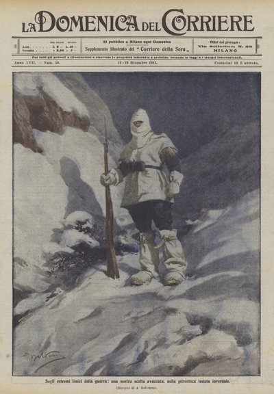 Na extrémních hranicích války, pokročilý pohled na nás, v malebném zimním panství od Achille Beltrame