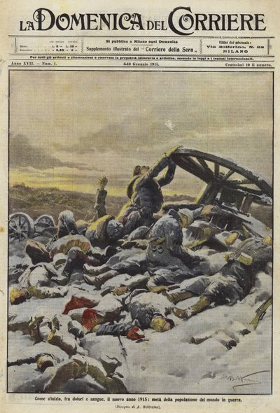 Nový rok 1915 s polovinou světové populace ve válce od Achille Beltrame