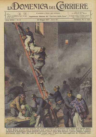 Tragická noc ve francouzském klášteře od Achille Beltrame
