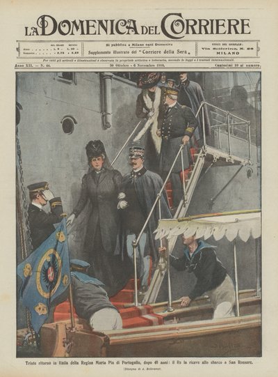 Smutný návrat portugalské královny Marie Pia do Itálie, po 48 letech ji král přijme na? od Achille Beltrame